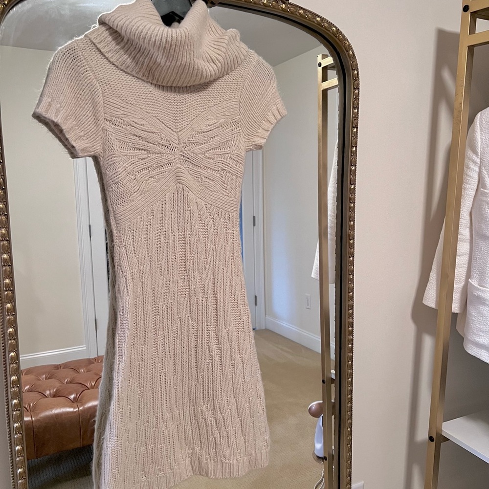 BCBGMaxAzria Ivory Knit Turtleneck Sweater